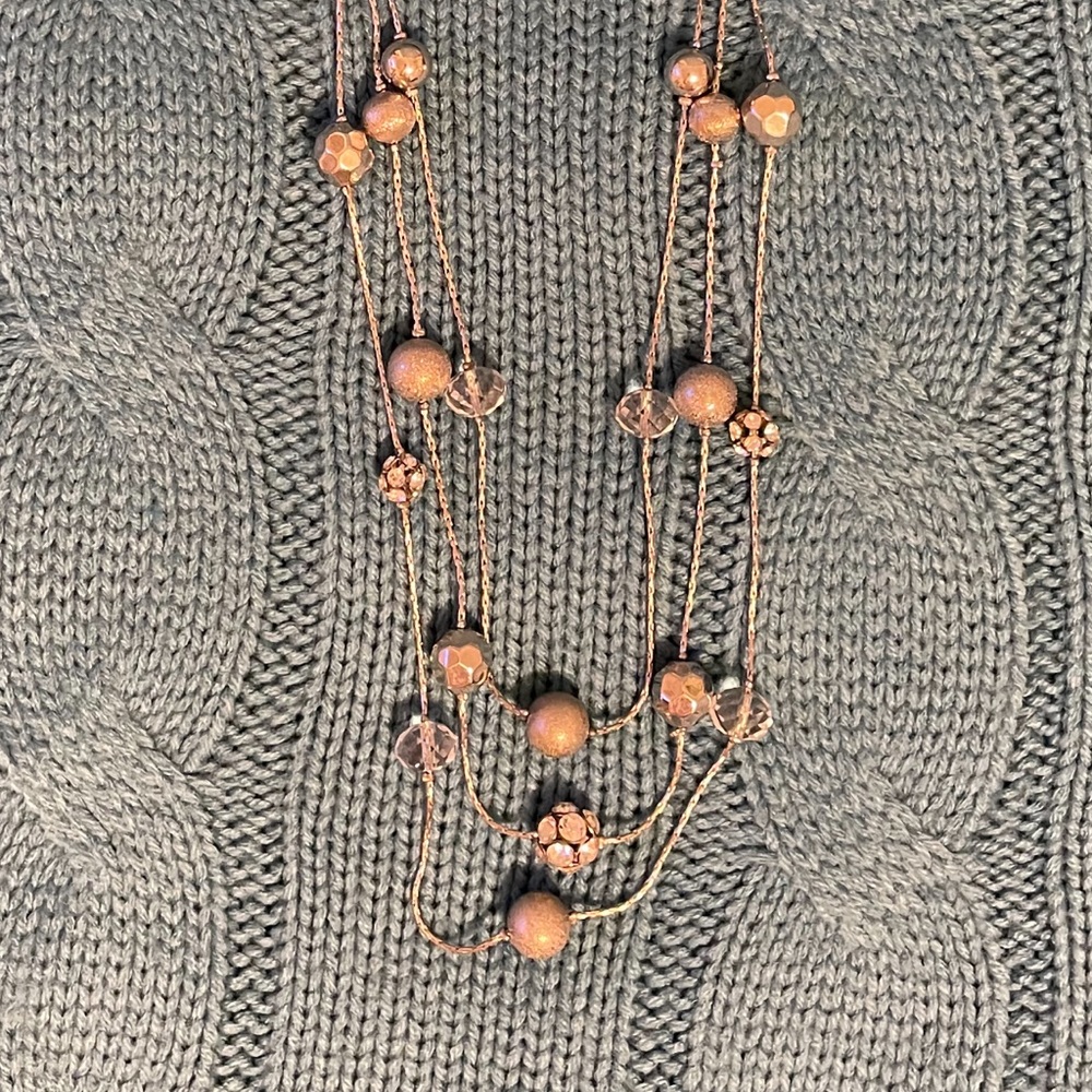 Lane Bryant Silver and Rhinestone Necklace.